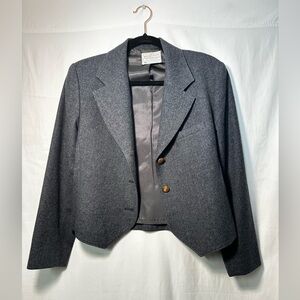 Pendleton Classic Women's Charcoal Wool Cropped Blazer